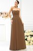 Vestido de Dama de Honor de Sin mangas de Largo de Escote sin tirantes de Plisado - 4