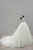 Abito da Sposa Ball Gown Cerniera Buco Della Serratura Schiena A Terra V-Scollo in Raso - 3