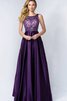 Robe de bal delicat plissé avec perle a-ligne avec sans manches - 1