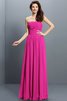 Prinzessin A Linie Plissiertes Bodenlanges Brautjungfernkleid aus Chiffon - 11