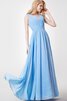 A-Line plissiertes Empire Taille gerüschtes Elegantes bodenlanges Brautjungfernkleid - 4