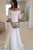 Abito da Sposa in Pizzo Lungo stravagante Cerniera Semplice Senza Maniche - 1