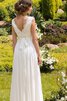 Abito da Sposa con Piega con Nastro A-Line Senza Maniche Semplice con Fusciacca - 2