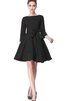 A-Linie Reißverschluss knielanges mini Brautjungfernkleid aus Chiffon mit natürlicher Taille - 1