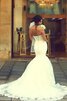Robe de mariée de col en cœur appliques bretelles spaghetti cordon manche nulle - 1