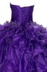 Perlenbesetztes kurze Ärmeln A-Line Blumenmädchenkleid mit Rüschen - 2