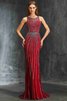 Schaufel-Ausschnitt Ärmelloses Etui Anständiges Abendkleid mit Natürlicher Taille - 1