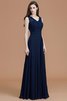 A Linie Prinzessin Normale Taille Ärmelloses Bodenlanges Brautjungfernkleid - 6