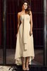 Robe demoiselle d'honneur bref de bustier asymétrique manche nulle avec chiffon - 6
