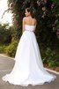 Empire Taille A-Line Hoch Niedrig Mini Brautkleid aus Organza - 2