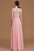 Ärmelloses Chiffon A Linie Gerüschtes Ein Schulterfreies Brautjungfernkleid - 36