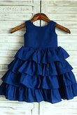 A-Linie Normale Taille Chiffon Blumenmädchenkleid mit Schichtungen mit Blume