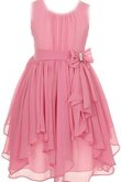 Robe de cortège enfant plissage avec sans manches ligne a avec nœud