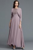 Abito mamma Sposa Asimmetrico in Chiffon Senza Maniche Principessa A-Line