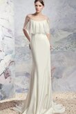 Abito da Sposa con Piega con Seghettato A Terra in Pizzo Sirena con Festone