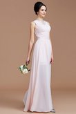 Robe demoiselle d'honneur naturel en chiffon avec zip de princesse au niveau de cou