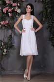 Spaghetti Träger Enges Normale Taille Mini Brautjungfernkleid mit Drapierung
