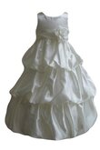 Robe de cortège enfant avec fleurs de lotus encolure ronde avec sans manches