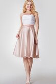 Robe demoiselle d'honneur courte romantique ruché de bustier a-ligne