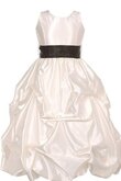 Robe de cortège enfant a-ligne avec nœud avec sans manches de lotus