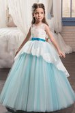 Abito da Cerimonia Bambini in Tulle con Fusciacca Ball Gown con Nastro decorato