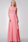 Robe demoiselle d'honneur avec fronce ruché manche nulle de lotus a-ligne