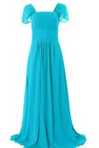 Empire Taille Sweep train A-Line Blumenmädchenkleid mit Schleife mit hoher Tailler