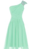 A-Line ein Träger mini Brautjungfernkleid aus Chiffon mit natürlicher Taille