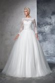 Robe de mariée luxueux longue avec décoration dentelle avec zip de mode de bal