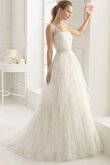 Sencillo Vestido de Novia en Tul de Cola Barriba de Cremallera