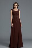 Prinzessin Ärmellos A-Linie Chiffon Brautmutterkleid mit Perlen