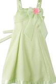 Abito da Cerimonia Bambini Cerniera Corto con Fiocco Senza Maniche con Fiore in Chiffon