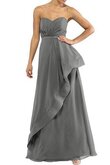 Abito da Damigella con Increspato A Terra Asimmetrico in Chiffon A-Line Cuore