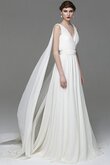 A-Linie bescheidenes extravagantes Brautkleid mit Rücken Schnürung mit V-Ausschnitt