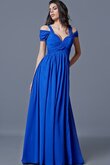 Abito da Sera Cerniera Lungo con Increspato Cuore A-Line in Chiffon