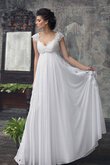 Robe de mariée elégant plissage longueru au niveau de sol avec chiffon
