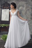 Robe de mariée elégant plissage longueru au niveau de sol avec chiffon