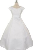 Robe de cortège enfant avec fleurs avec nœud col u profond ligne a