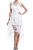 A-Line Ärmelloses V-Ausschnitt schlichtes Brautjungfernkleid mit Applikation mit Bordüre