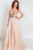 Robe de bal naturel de lotus de col en cœur ligne a avec perle