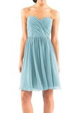 Abito da Damigella A-Line con Increspato con Criss-cross al ginocchio in Chiffon