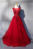 Brillant Juwel Ausschnitt Stilvolles Sexy Ballkleid mit Applikation