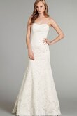 A-Line normale Taille Ärmelloses Spitze Gericht Schleppe Brautkleid mit Bordüre