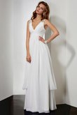 Robe de bal naturel longue v encolure avec zip de princesse