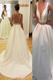 Abito da Sposa in Raso Naturale A-Line Retro Elegante