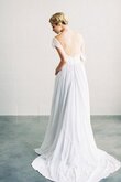Robe de mariée avec sans manches croisade en chiffon col en forme de cœur dos nu