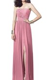 Abito da Damigella senza strap A Terra con Increspato A-Line Lungo in Chiffon