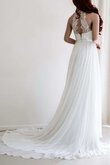 Clasico Vestido de Novia de Hasta el suelo de Apliques de Escote halter de Plisado