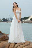 Robe de mariée longue en chiffon avec perle manche nulle longueur au ras du sol