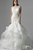 Elegante Vestido de Novia de Sin mangas de Hasta el suelo de Cola Corte de Apliques